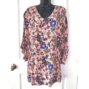 Pink Rose pink floral print mini dress